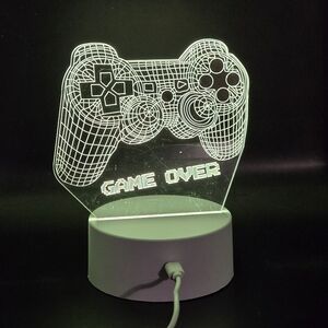 3D Electric Game Controller Small Game Over Gaming Gamers Gift Night Light
